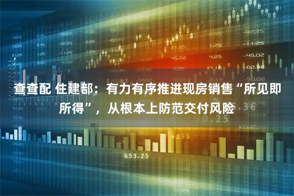 查查配 住建部：有力有序推进现房销售“所见即所得”，从根本上防范交付风险
